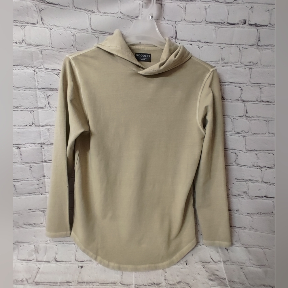 Goodlife Sweatshirt Hooded Sand Heather Sand Pullover Medium Spandex Athleisure